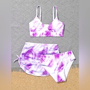 Girls Tie Dye Bikini Swimsuit With Beach Skirt ⚠️ BRAND NEW, NEVER BEEN WORN ⚠️